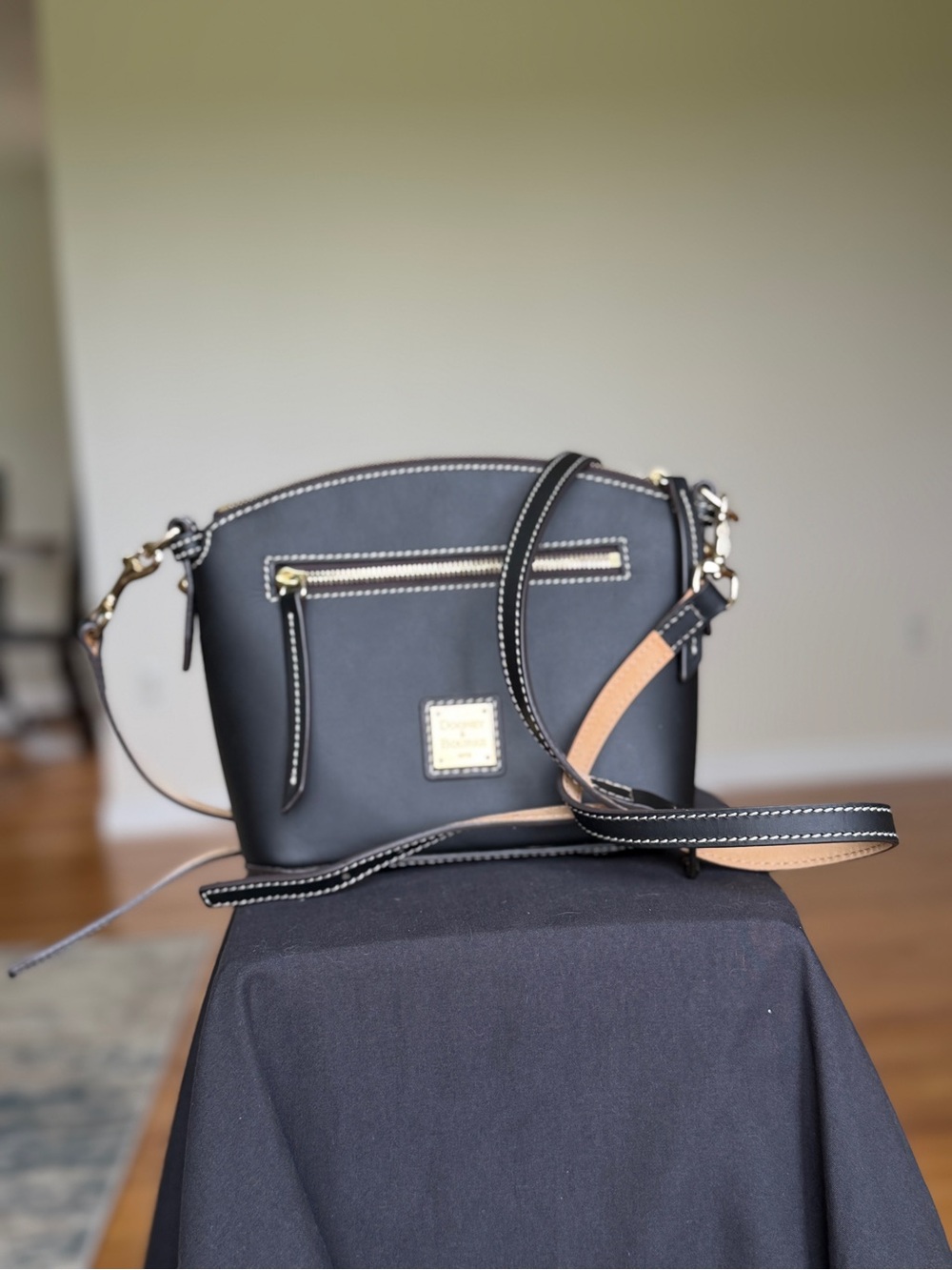 Dooney & Bourke Black Crossbody with Tan Accent